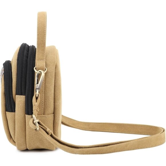 Women's S3 Brown Vintage Embroidered Cute Mini Cross Body Bag Small Handbag - Picture 4 of 5